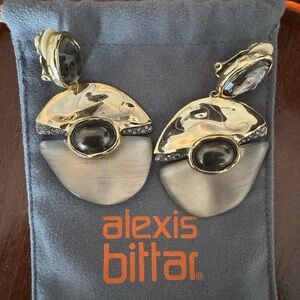 Alexis Bittar NWOT clip on dangling gold earrings